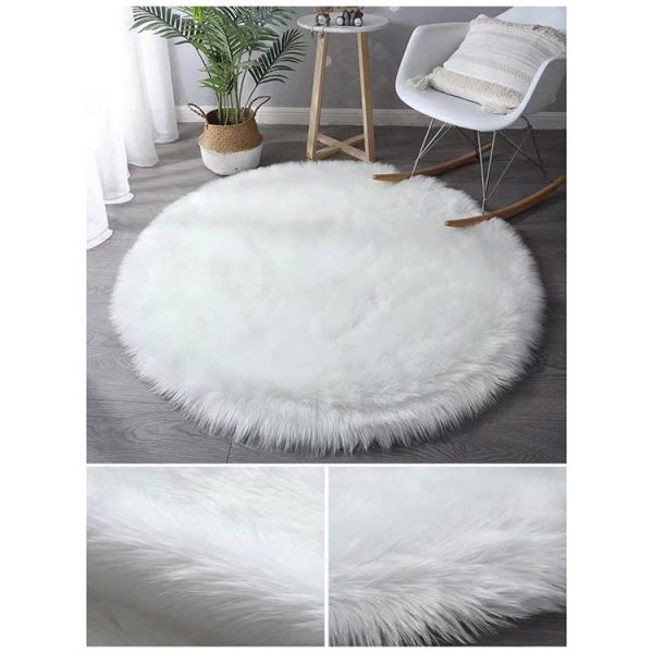round-white-fluffy-rug